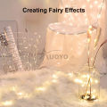 【ETOP】Auoyo 10 LED Strip Light String Fairy Light Christmas Gift Decor Lights Wall Decoration Wedding Light Battery Operated Strip Lights Holiday Copper Wire String Lights3  Mode Garland Flower Deco String Lights Warm White 1Meter. 