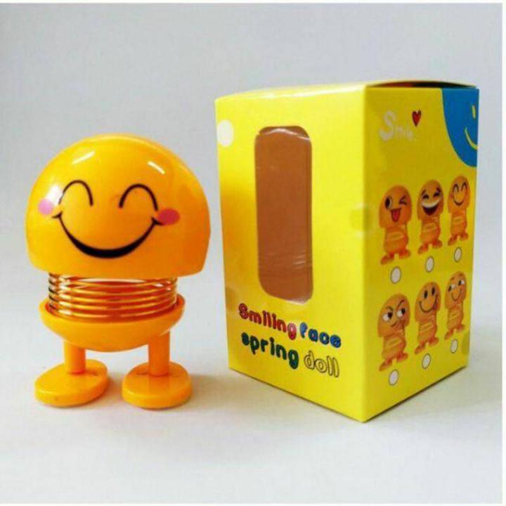 Random Emoji's Shaking Head Doll Emoji Spring Dolls Funny Expression Bouncing Toy Shaking Spring Head Dancing Doll Toys For Car Dashboard