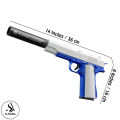 New Glock Shell Ejection Soft Foam Darts ToyGun Imported High Quality Blaster - Manual Reload Airsoft ToyGun With Silencer For Kid Adult - Size Approximately 14 Inches - Random Color. 