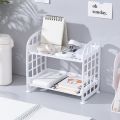 【FUN LIVE】 Ins Desktop Storage Box Makeup Storage Double-Layer Storage Shelf Desktop Storage Rack Desk Shelves Cosmetic Organizer Storage. 