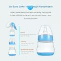 Premium Silicone Massage Pad Manual Milk Breast Pump with baby bottle (Single), Mass Hand Pump for Breastfeeding.. 