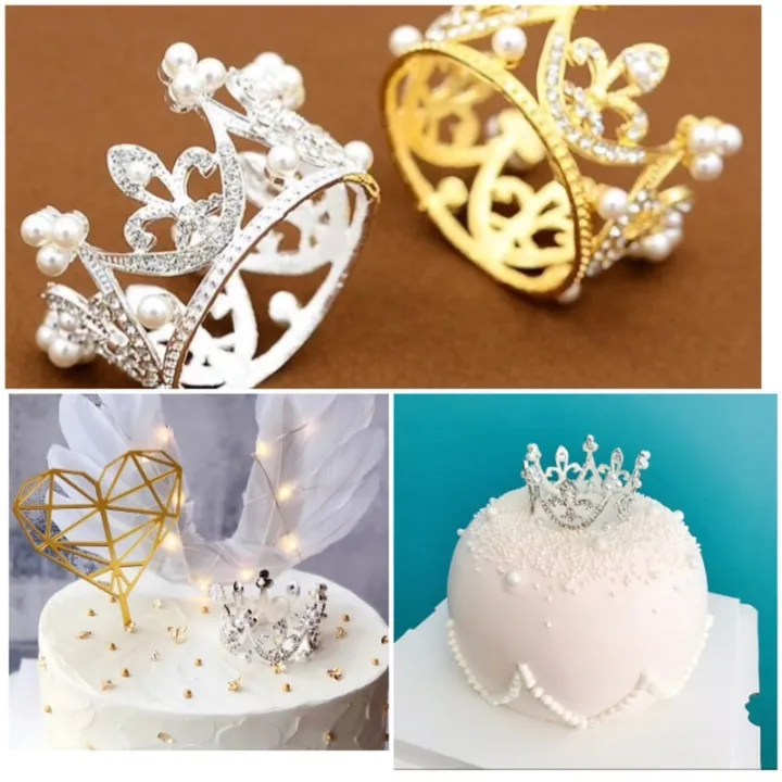 1PC%20Mini%20Crown%20Cake%20Topper/%20Romantic%20Pearl%20Garland/%20Birthday%20Wedding%20Engagement%20Cake%20Decoration%20-%20Image%204