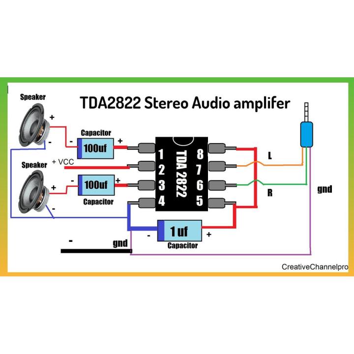 TDA2822M HYC 3813G DIP-8 Dual Power Amplifier IC Pack of 5