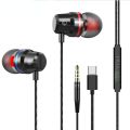 Huawei Type C Headphones Wired 3.5MM Earphone Super Stereo Bass Music Earbuds Gaming Headset Mic Waterproof Sports Earphones. 