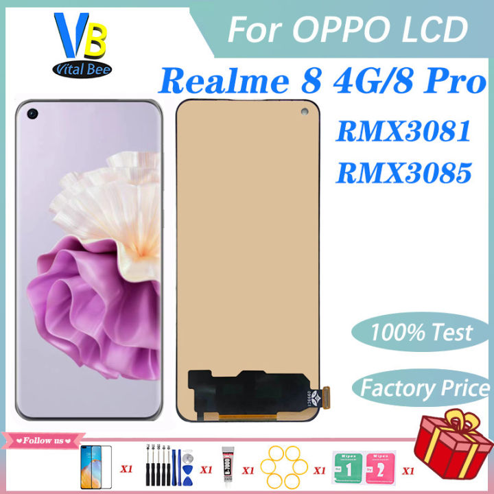 For OPPO Realme 8 4G / 8 Pro LCD Display Touch Screen Digitizer Assembly Replacement No Dead Pixel