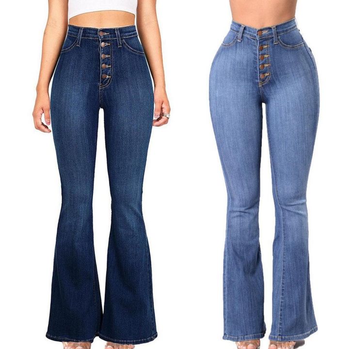 OIMG%20Womens%20Vintage%20High%20Waist%20Flared%20Bell%20Bottom%20Jeans%20Trendy%20Light%20Denim%20Pants%20-%20Image%202