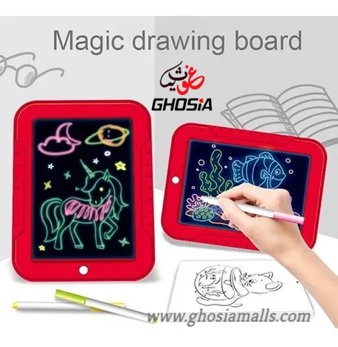 3D Magic Pad Light Up Drawing Pad With Neon Pens Creative Glow Art Light Effect-4236