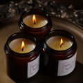 Pack of 4 Scented Candles in Mini Glass Jar with Lid, 2.5-inch - Long-Lasting Fragrance, Even Burn. 