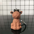Cartoon Panda Geometric Key Chain Small Dinosaur Keychain Animal Key Ring Bag Pendant Gift Key Ring CuteThe Fox Toys. 