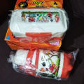 Double Layer Kids Angry Bird School Lunch Box with Spoon And Water Bottle 650 ( Gift Pack ). 