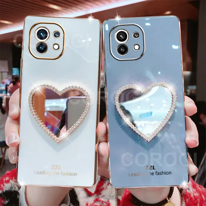 For%20Xiaomi%20Mi%2011%20Lite%20Cover%20with%20Makeup%20Mirror%20Shiny%20Plating%20Square%20Bumper%20Girls%20Phone%20Case%20Soft%20TPU%20Silicone%20Shockproof%20Protective%20Back%20Cover%20-%20Image%204