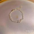 Tala 18K Gold Kyle Inspired - Double layer Pearl Flower Pendant Bracelet Exquisite packaging Fashion accessories. 
