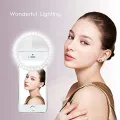 Rechargeable LED Selfie Ring Light with 36 LEDs for Smartphone Photography. 