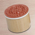 6 orted Wooden Rubber Stamp Round Hanriting Floral Flower Craft. 
