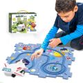 DIY Assembling Electric Race Track Car Toy for Toddlers Educational Puzzle Track Set with Vehicles Rail Car Toys. 