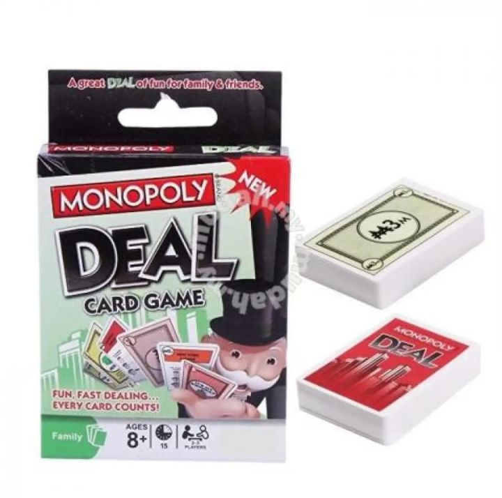 Monopoly Deal Card Game Multicolor Laminated Complete 108 Cards