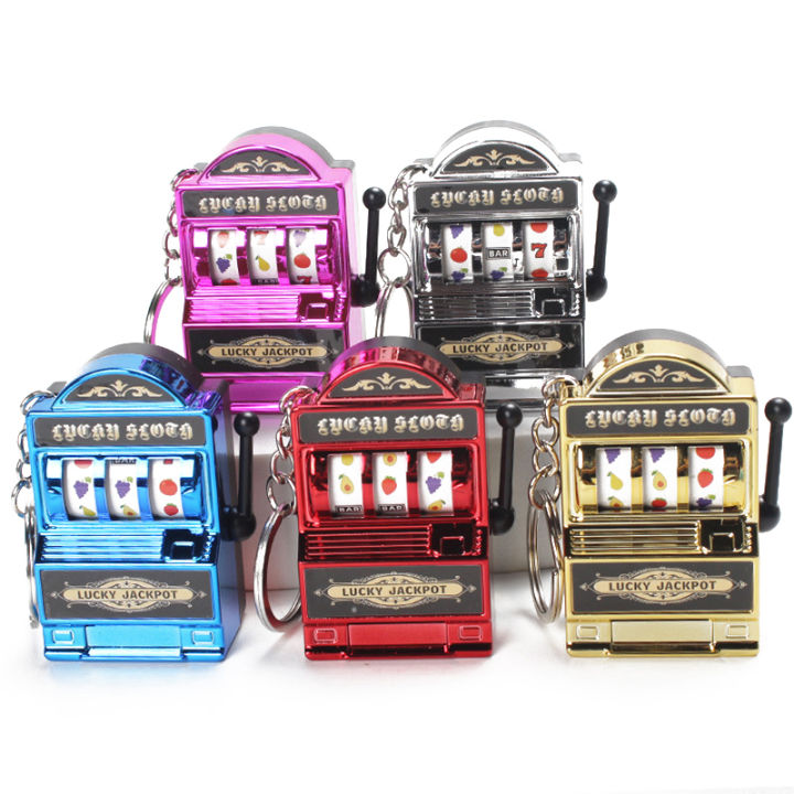 New Keychain Lucky Jackpot Vintage Fruit Slot Machine Antistress Toy Key Chain Fun Creative Car Key Chain Jewelry Gift for Kids Cherry Super Store