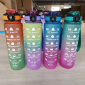 3pcs | 2pcs 1pcs PMotivational Water Bottle With Straw, Bottle & Straw Cleaner, Gradient Color Drinking Water Bottle For Girls And Female Gym With Handle, Portable Water Bottle For School, Fitness, Outdoor Sports, BPA Free Grade Plastic Travel. 
