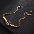 【beauty code】Stainless steel Gold Personality custom Letter Bracelet for Steel ball Chain Women letter Jewelry Gifts. 