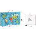 Magnetic World Map Puzzle & Dry Erase Board for Kids 3 years+ ,  2 in 1 Double Sided Board. 