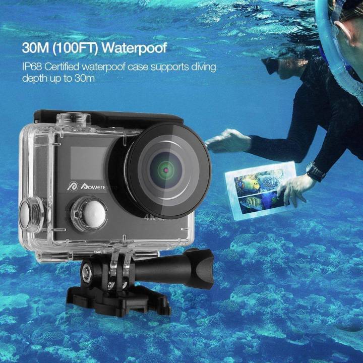 Waterproof Sport Video Camera 4K WiFi Action Camera Camera -hd 1080p, Bike Camera Underwarter Camera 4K with Multi Accessories for Snorkeling