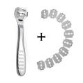 Stainless Steel Pedicure Callus Shaver Foot File Care Hard Skin Remover Callus Shaver with 10 Replacement Blade for Hand Feet. 