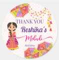 100 Pcs Modern Wedding Mehndi Favor stickers. 