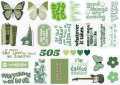 25pcs GREEN AESTHETIC sticker pack based on cool trendy stickers and music ideal for journaling, guitar, diaries, notebooks, phone covers, laptops, skateboards aesthetic girly green aesthetic cute. 
