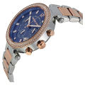 Michael Kors Parker Two-tone Stainless Steel Blue Dial Chronograph Quartz Watch for Ladies - MK-6141. 