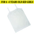 Pack of 3 Summer Soft Cotton Full Camisole For Little Girls Kids Long Shameez  Long Tank Tops Undershirt For Little Kids Girls (4 to 6 Years Old) - Skin/Black/White. 