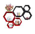 Awesome High Quality Deco Painted Wooden Hexagon Wall Shelf for Living Room, Bedroom, Kitchen Corner (Set of 6) by eFurniturePk. 