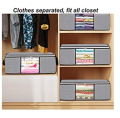 Clothes Storage Bags Organizer Under Bed Containers with Reinforced Handle, 43L, Grey. 