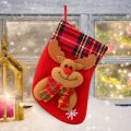 Christmas Stockings Socks With Santa Claus Snowman Elk Bear Printing Xmas Candy Gift Bag Fireplace Xmas Tree Decor New Year 2024. 