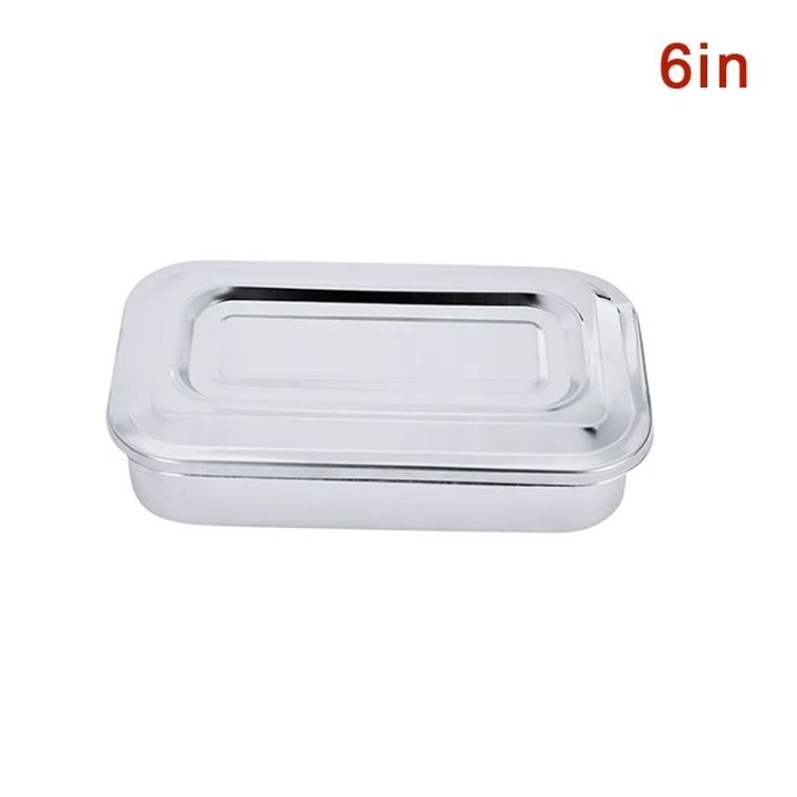 Produktbild von Edelstahl-Tablett Set – 3 Stück, Rechteckig, 21x15,5 Cm – 201er Edelstahl, Hygienisch – Für Zahnmedizin, Chirurgie, Piercing & Labor
