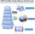 6pcs Universal Food Silicone Cover Silicone Stretch Lids for Bowl, Cup, Pot, Pan, Dish, Food Covers, Flexible Silicone Lids Food Wrap Apply to All Kinds of Food Storage Container.. 