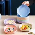 10 Pcs Plastic Plates | Premium - Quality Spit Bone Dish Household Food Grade Plastic Plates - Spit Bone Dish Round Square Set Dining Table - Garbage Plate - Dinner Set - Dinnerware. 