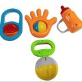 Colorful Non Toxic Plastic Set of 4 Attractive Sound Rattle Toy Set for New Born Babies Toys. 