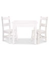 Stylish White Kids Table and Chair Set - Ideal for Girls and Boys Ages 3, 4, 5 and Up - Complete Kids Furniture with 2 Chairs - Perfect Gift for Playtime and Learning. 