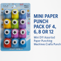 Quick Mart | Mini Paper Punch Set – Pack of 4, 6, 8 or 12 | Shape Craft Punchers for DIY Scrapbooking, Greeting Cards, and Art Projects. 