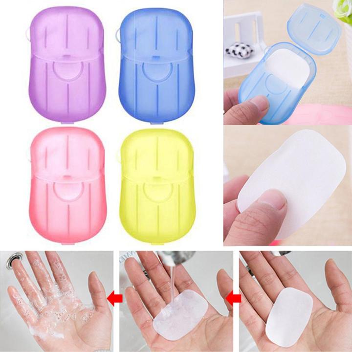 AlClean Travel Soap Paper Washing Hand Bath Clean Scented Slice Sheets 20pcs 1 Disposable Box Soap Portable Mini Paper Soap