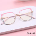 Optical Frame Metal Spectacle Frame Factory Wholesale Elegant Face-Looking Small Glasses Frame Men and Women Decoration Plain Lens. 