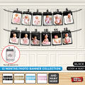 12 Months Photo Banner Collections Baby First Birthday Photo_Frame Bunting Garland. Party Decorations. Newborn 1 To 12 Months, Baby Boy & Girl Parties Decor Supplies, Monthly Milestone Photography Props, My First Year Gift, Theme Party. 