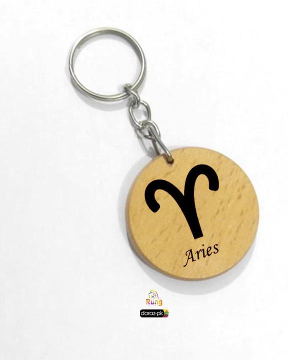 aries zodiac sign keychain