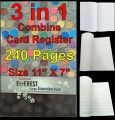 240 Pages 3 in 1 Combine Fair Register Decent Everist 27 Lines Card register Pack of 01 Pcs. 