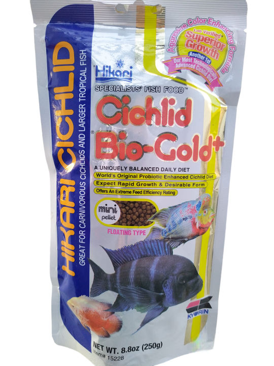 HIKARI CICHLID BIO GOLD PLUS - 250g - Enhance Color, All Types of Cichlids and Larger Tropical Fish