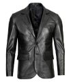 Black Leather Blazer Jacket for Men. 
