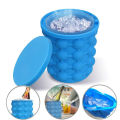 New Magic Ice Cube Maker Genie Silicone - Ice Bucket The Revolutionary Space Saving Ice Cube Maker - Blue. 