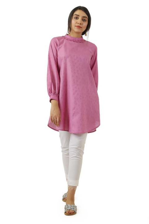 EGO Winter Collection 2019  Wreath  Tea Pink Brochia Kurti For Women