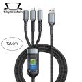 100w Fast Charging Cable 3-in-1 Fast Charging Cable with Type-c Micro Usb Connectors Multi Charger Cable for Universal Devices Nylon Braided Buyers' Choice Fast Charging Data Cable. 