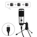 USB Microphone,Cardioid Metal Condenser for Karaoke Recording Microphone with Noise Suppression,Plug & Play,Latency-Free with with Tripod Stand for _YouTube-K669 Gaming Recording PC,Laptop,Conferences, Chat,Live Broadcast_ silver Color. 
